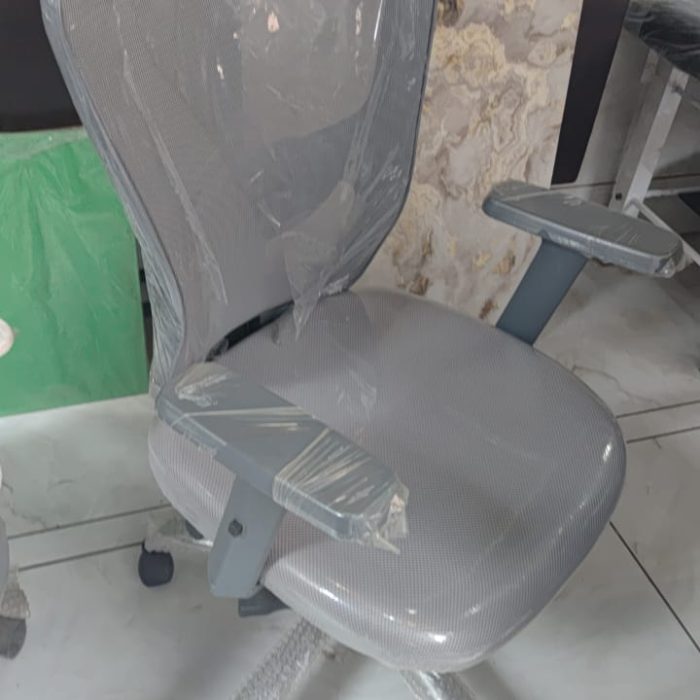Ergonomic Mesh Office Chair with Adjustable Armrests & Lumbar Support – Grey