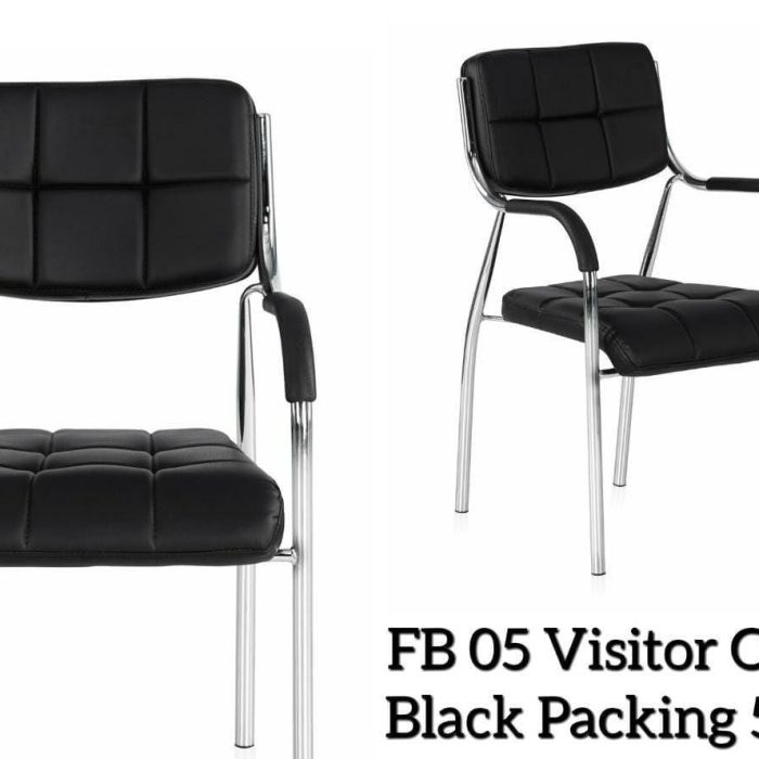 FB 05 Premium Visitor Chair – Black Leatherette (Pack of 5)