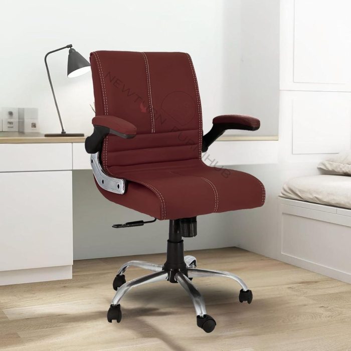 Premium High Back Ergonomic Office Chair – Maroon Leatherette