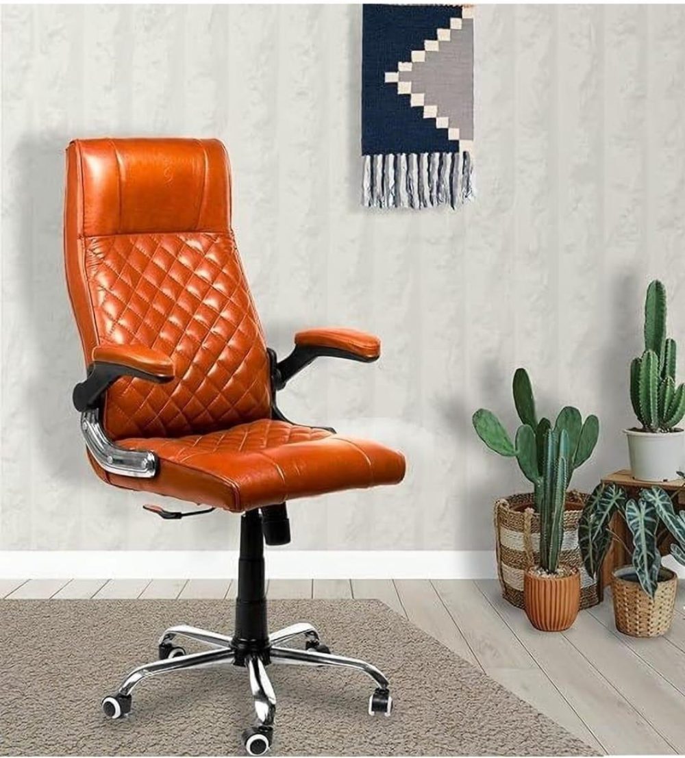 Luxura™ Premium High-Back Leatherette Office Chair – Cognac Tan