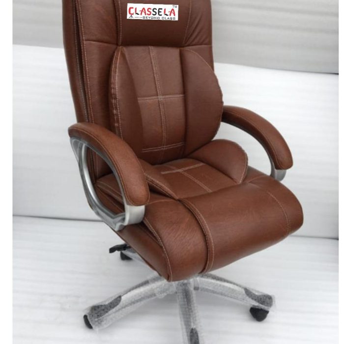 CLASSELA™ Ergonomic Executive Chair – Rich Brown Leatherette