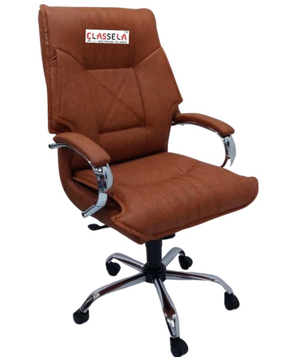 CLASSELA™ High Back Premium Executive Chair – Saddle Brown Suede Finish