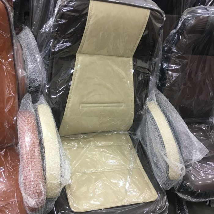 Classela Ergonomic High-Back Office Chair – Dual-Tone Beige & Brown, Premium Faux Leather Finish (Packed Unit)