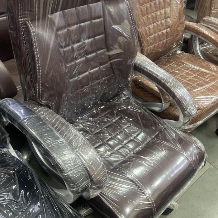 Regalia High-Back Executive Leatherette Chair – Quilted Design in Rich Mahogany Brown