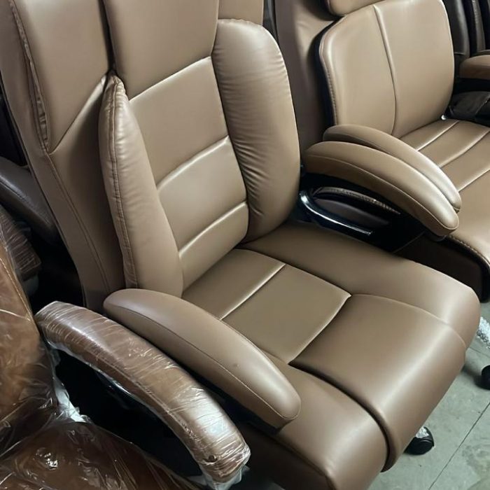 Ultra Comfort High-Back Executive Chair in Rich Tan Leatherette