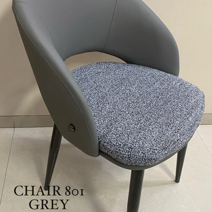 Ergonomic Accent Chair 801 – Grey | Modern Upholstered Lounge Seat
