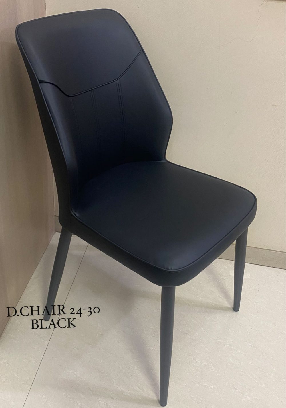 D. Chair 24-30 – Black Leatherette Dining Chair