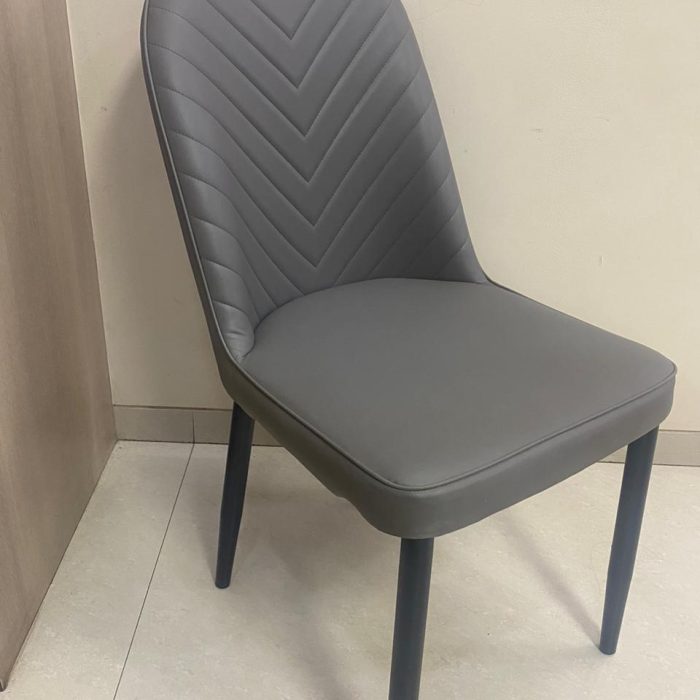 Chevron-Stitch Modern Dining Chair – Grey