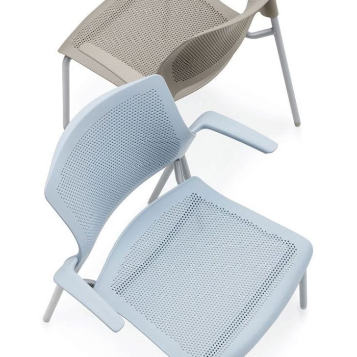 ErgoMesh Stackable Plastic Chair with Armrests – Contemporary Design