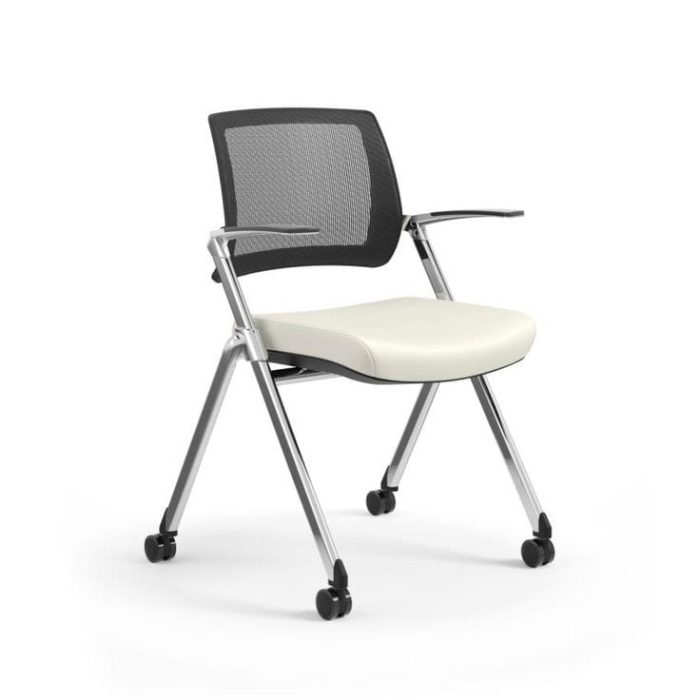 Foldable Mesh Back Training Chair with Wheels – Ergonomic & Space-Saving Design
