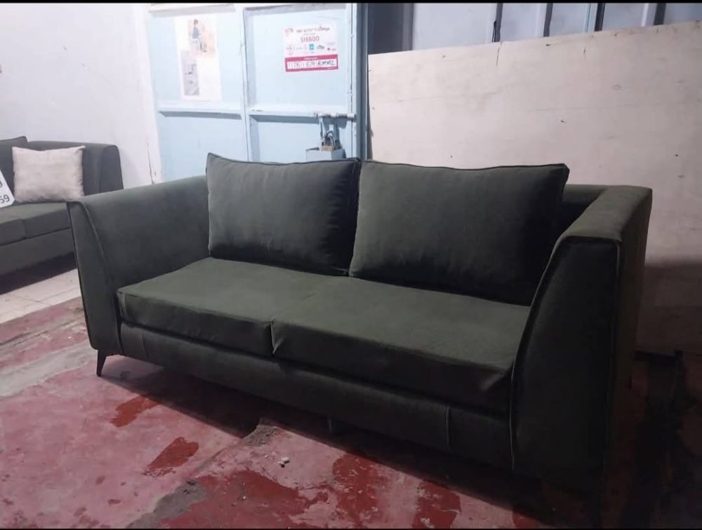 Contemporary Olive Green 2-Seater Sofa – Sleek & Minimalist Comfort
