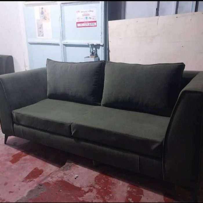 Contemporary Olive Green 2-Seater Sofa – Sleek & Minimalist Comfort